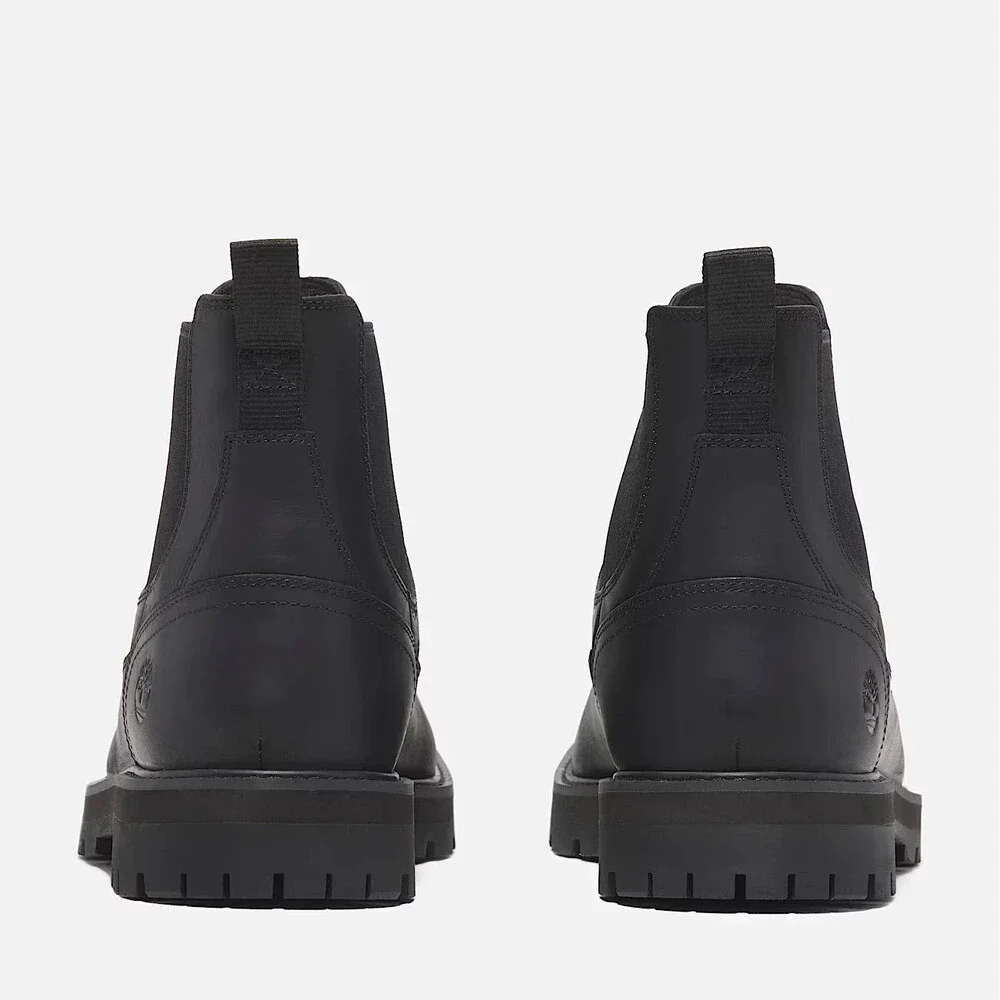 Timberland Britton Road TB0A6A4WW02 Men's 9 Black Leather Ankle Chelsea MEW1645